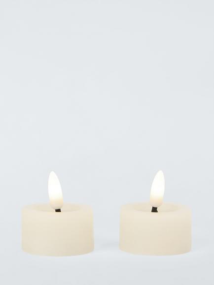 Lumineo LED Candles, with Flame Effect, Set of 2 - view 2, White