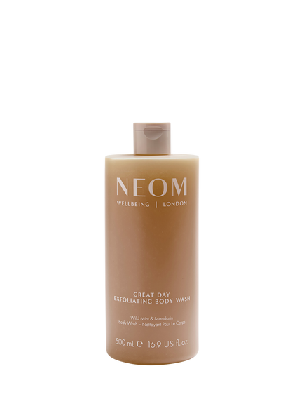 NEOM Wellbeing London Great Day Exfoliating Body Wash, 500ml, Clear