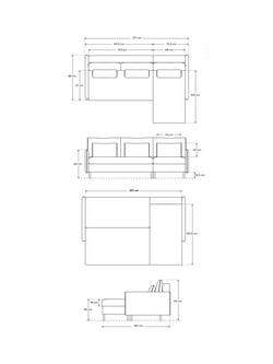 Swyft Model 12 LHF Chasie End Sofa Bed - view 2, Linen Pumice