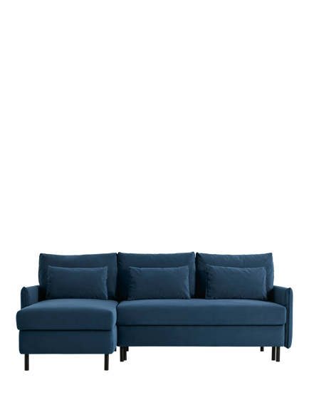 Swyft Model 12 LHF Chaise End Sofa Bed, Velvet Teal