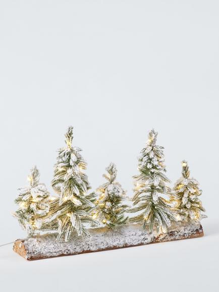 John Lewis Micro LED Snowy Table Trees Decoration, White