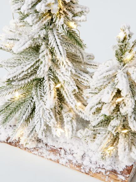 John Lewis Micro LED Snowy Table Trees Decoration - view 2, White