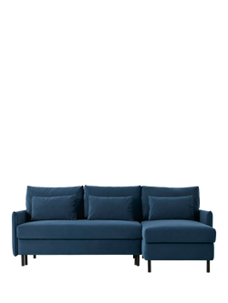 Swyft Model 12 RHF Chaise End Sofa Bed, Velvet Teal