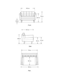 Swyft Model 10 Loveseat - view 2, Velvet Bone