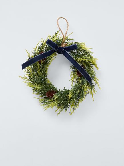 John Lewis Mini Pine Cone Wreath Room Decoration, Green