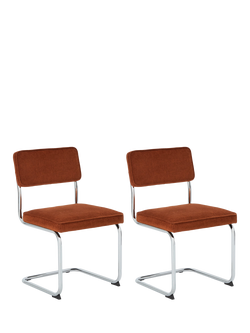 John Lewis OUTLET Cantilever Dining Chair, Set of 2, Like New, Orange, Orange 038