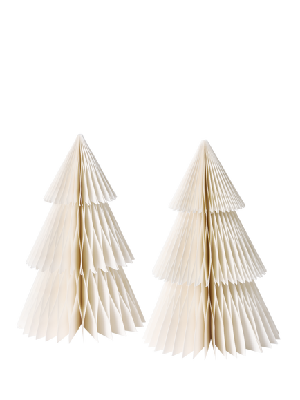John Lewis Honeycomb Christmas Trees, Pack of 2, White, White