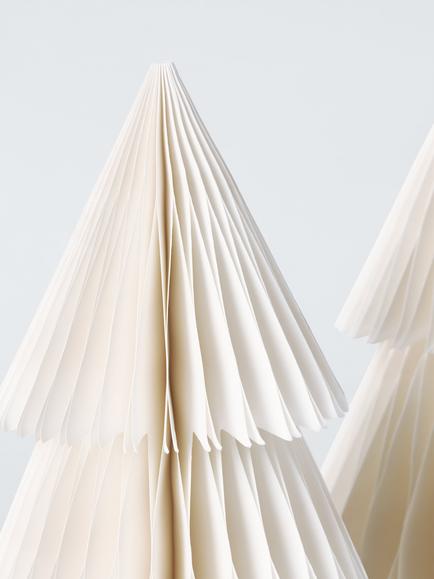 John Lewis Honeycomb Christmas Trees, Pack of 2, White - view 2, White