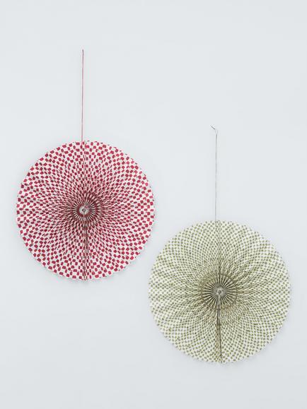 John Lewis Paper Fan Decorations, Pack of 2, Large, Multi