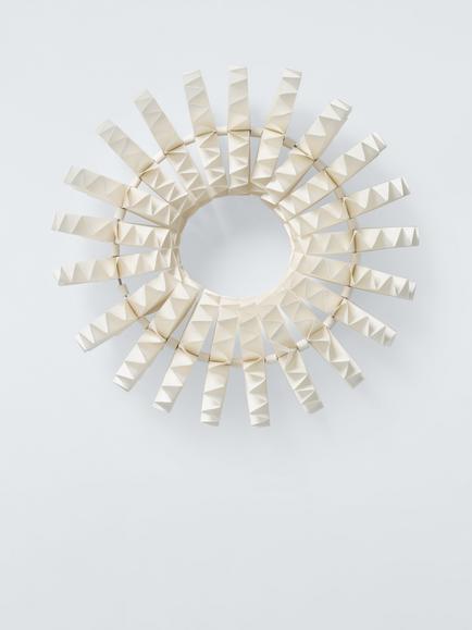 John Lewis Paper Fan Wreath, Large, Cream, Multi