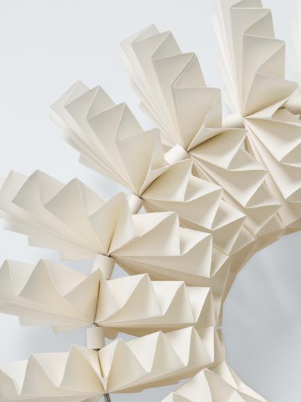John Lewis Paper Fan Wreath, Large, Cream - view 2, Multi