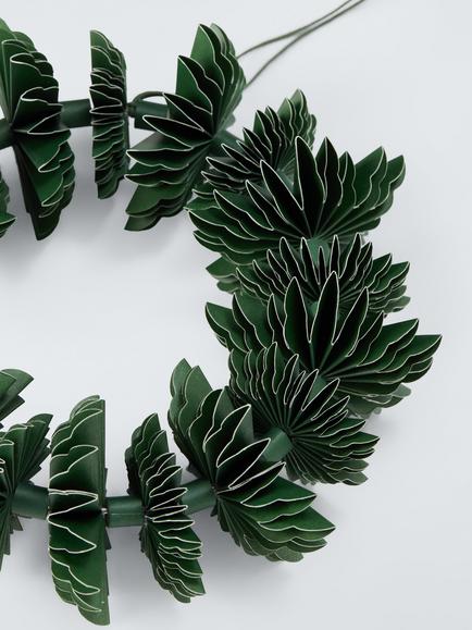 John Lewis Mini Paper Fan Wreath, Multi - view 2, Multi