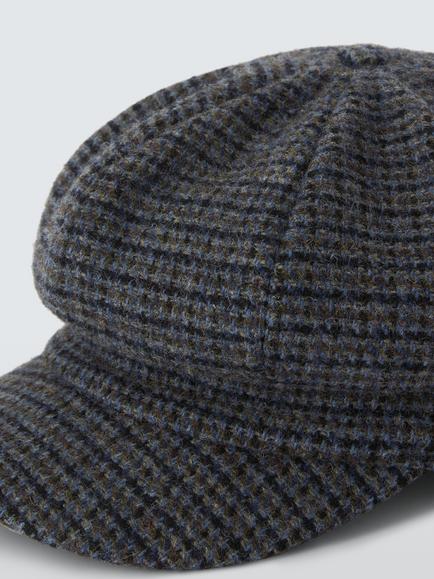 John Lewis Tweed Wool Blend Bakerboy Hat, Green Multi - view 2, Green Multi