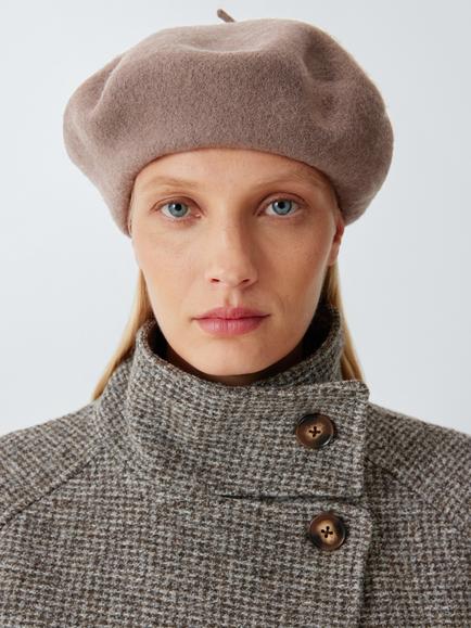 John Lewis Wool Blend Beret, Mole