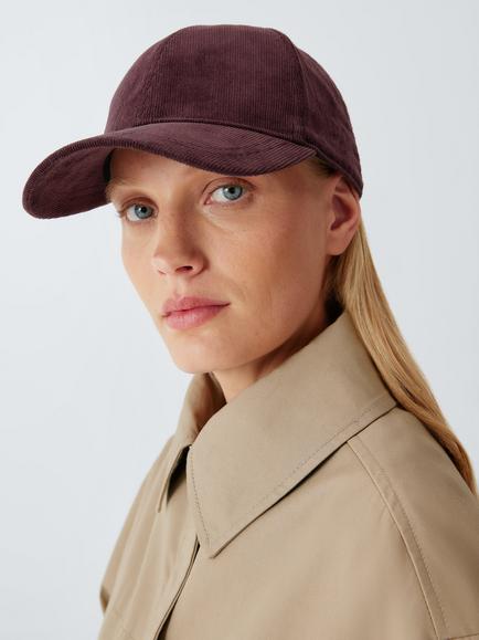 John Lewis Cotton Needle Cord Baseball Cap, Fig