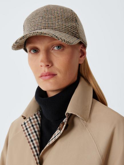 John Lewis Tweed Baseball Cap, Brown Multi, Brown Multi