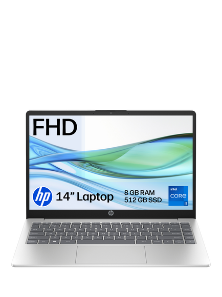 HP 14-ep0021na Laptop, Intel Core i7 Processor, 8GB RAM, 512GB SSD, 14” Full HD, Natural Silver, Natural Silver