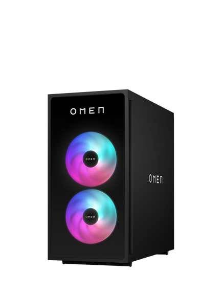 HP OMEN 35L GT16-0027na Desktop Gaming PC, AMD Ryzen 5 Processor, 16GB RAM, 1TB SSD, RTX 5060 Ti, Black - view 2, Black