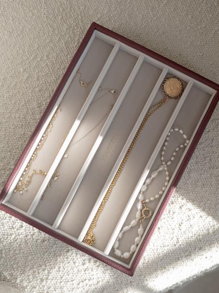 Stackers Classic 5 Section Necklace Layer, Burgundy - view 2, Burgundy