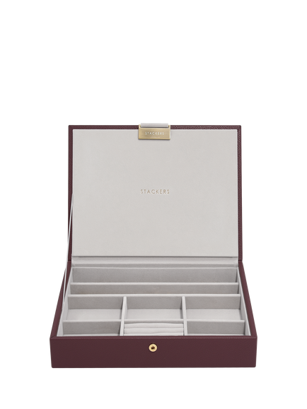 Stackers Classic Lid Jewellery Box, Burgundy, Burgundy