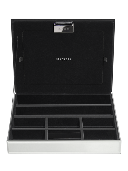 Stackers Glass Collection Mirrored Photo Jewellery Box Lid, Glass