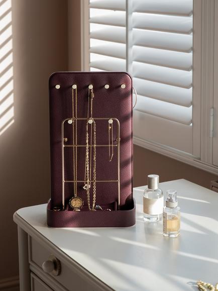 Stackers All-In-One Jewellery Stand Burgundy/Linen - view 2, Burgundy