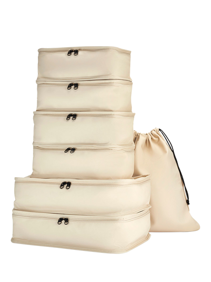 Rock Travel Packing Cubes, Pack of 7, Beige