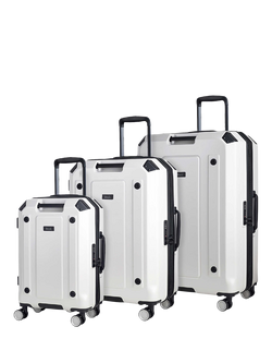 Rock Alpine 3-Piece Expandable 8-Wheel Suitcase Set, White