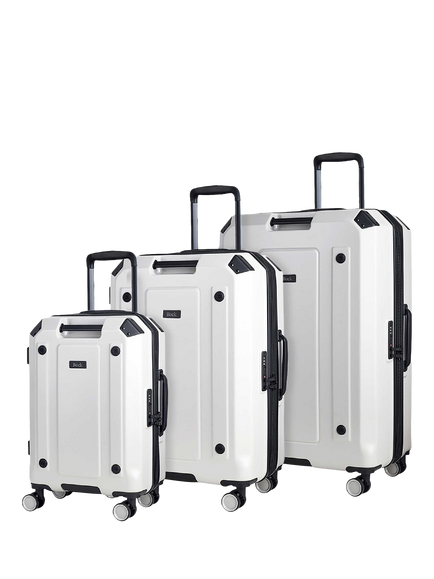 Rock Alpine 3-Piece Expandable 8-Wheel Suitcase Set, White
