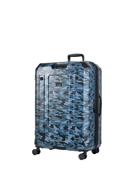 Rock Alpine Large 75cm Expandable 8-Wheel Suitcase, 94/105L, Blue Camouflage