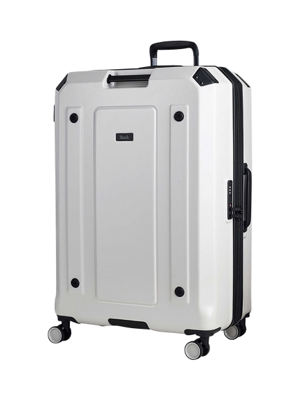 Rock Alpine Large 75cm Expandable 8-Wheel Suitcase, 94/105L, White