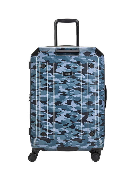 Rock Alpine Medium 65cm Expandable 8-Wheel Suitcase, 65/74L - view 2, Blue Camouflage