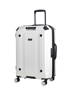 Rock Alpine Medium 65cm Expandable 8-Wheel Suitcase, 65/74L, White