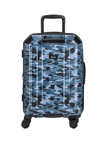 Rock Alpine Small Expandable 8-Wheel Cabin Suitcase 39/45L - view 2, Blue Camouflage