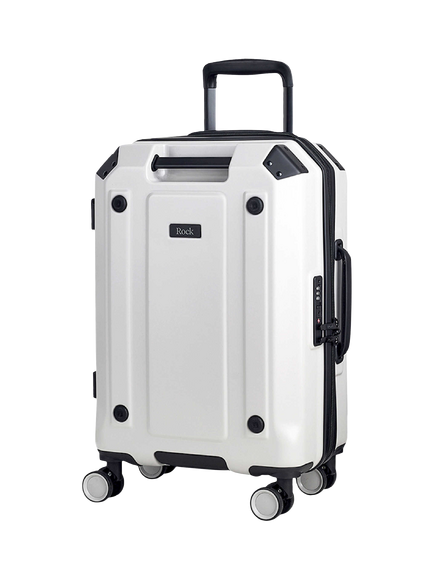 Rock Alpine Small Expandable 8-Wheel Cabin Suitcase 39/45L, White