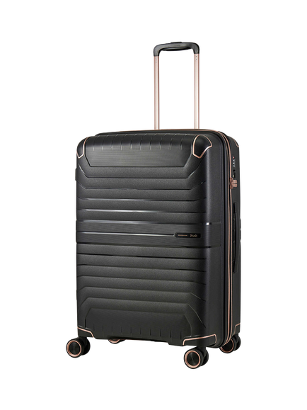 Rock Astrid Medium 65cm Expandable 8-Wheel Suitcase, 61/69L, Black