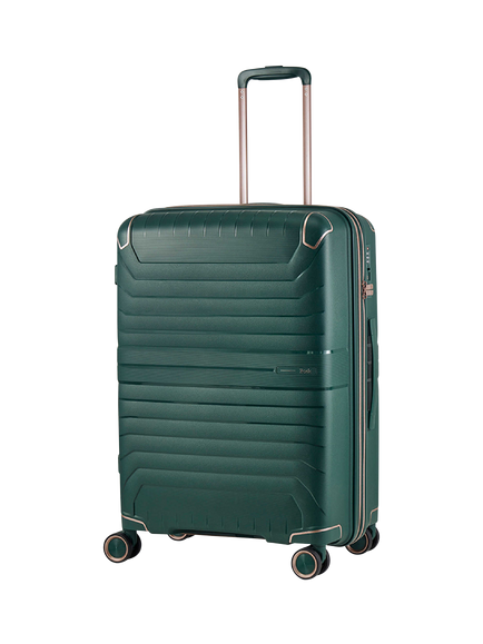 Rock Astrid Medium 65cm Expandable 8-Wheel Suitcase, 61/69L, Green