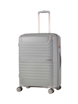 Rock Astrid Medium 65cm Expandable 8-Wheel Suitcase, 61/69L, Grey