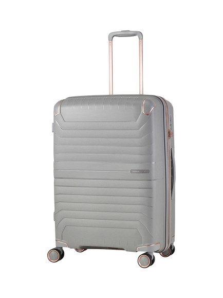 Rock Astrid Medium 65cm Expandable 8-Wheel Suitcase, 61/69L, Grey
