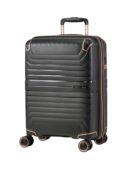Rock Astrid Small Expandable 8-Wheel Cabin Suitcase, 31/36L, Black