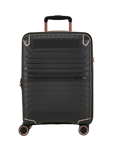 Rock Astrid Small Expandable 8-Wheel Cabin Suitcase, 31/36L - view 2, Black