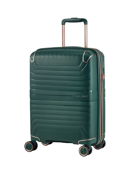 Rock Astrid Small Expandable 8-Wheel Cabin Suitcase, 31/36L, Green