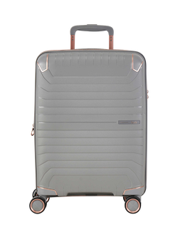 Rock Astrid Small Expandable 8-Wheel Cabin Suitcase, 31/36L - view 2, Grey