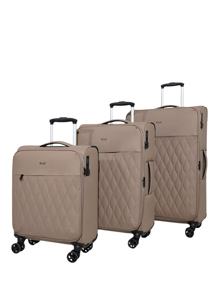 Rock Ember 3-Piece 8-Wheel Suitcase Set, Mocha