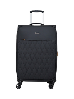 Rock Ember Medium Expandable 8-Wheel Suitcase, 46/55L - view 2, Black