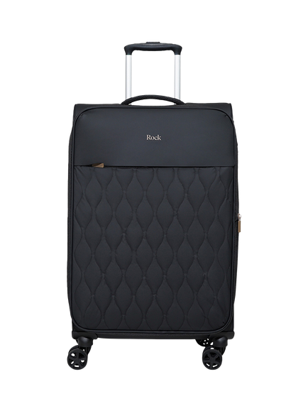 Rock Ember Medium Expandable 8-Wheel Suitcase, 46/55L - view 2, Black