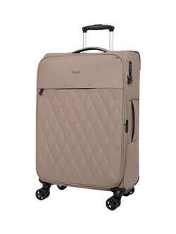 Rock Ember Medium Expandable 8-Wheel Suitcase, 46/55L, Mocha