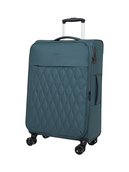 Rock Ember Medium Expandable 8-Wheel Suitcase, 46/55L, Teal
