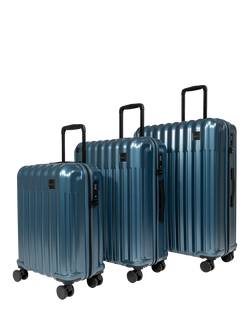 Rock Luna 3-Piece 8-Wheel Suitcase Set, Blue