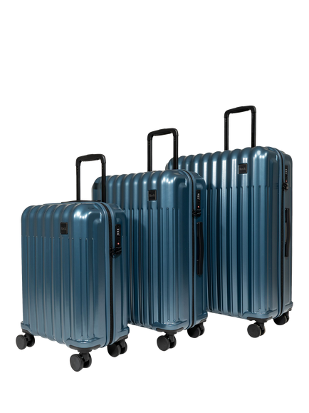 Rock Luna 3-Piece 8-Wheel Suitcase Set, Blue